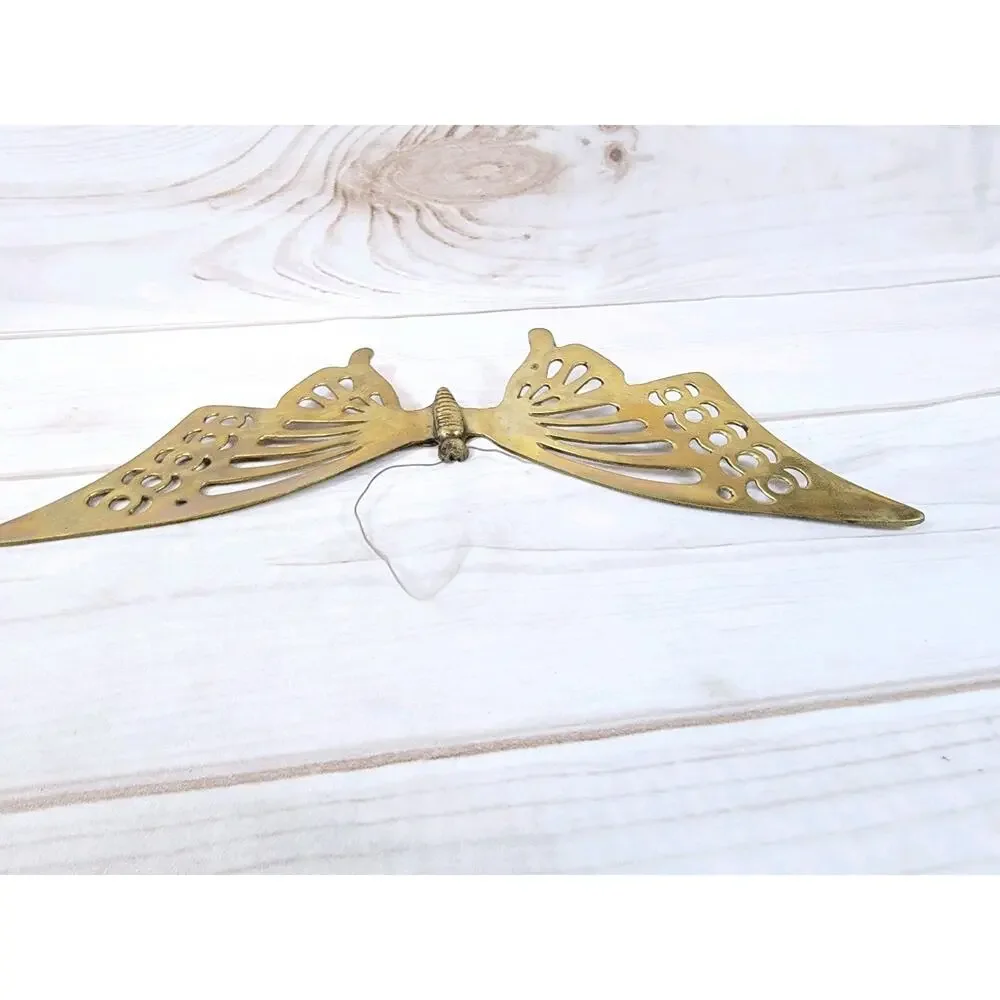 Vintage MCM 15 In. Brass Metal Butterfly Wall Hanging Retro